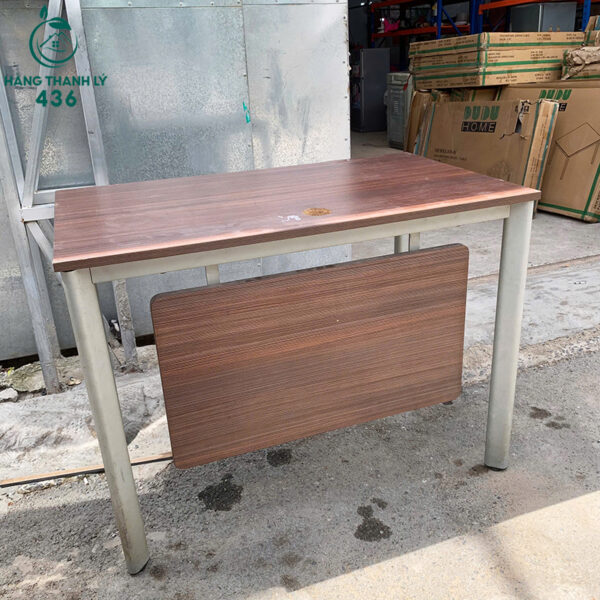 ban lam viec cu 1mx60cmx75cm van go nau chan kim loai 3