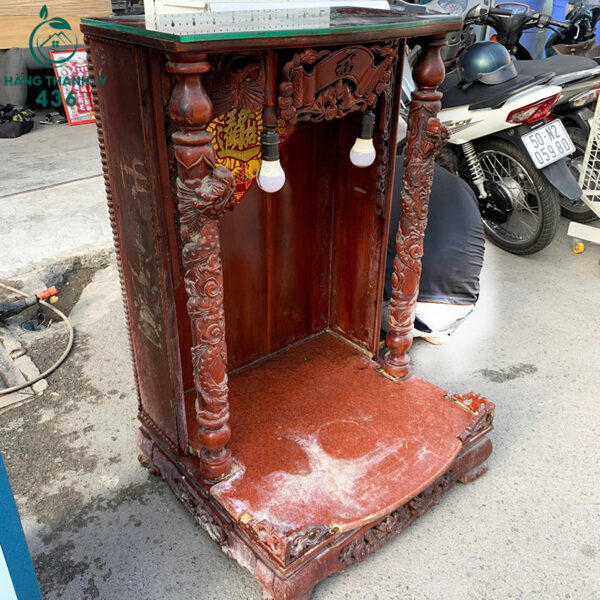 ban tho go cu 1m08x60cmx68cm cham khac rong phung co dien 2