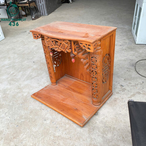 Bàn Thờ Gỗ Cũ 60CMX62CMX48CM Chạm Khắc Hoa Văn 3 ban tho go cu 60cmx62cmx48cm cham khac hoa van 2
