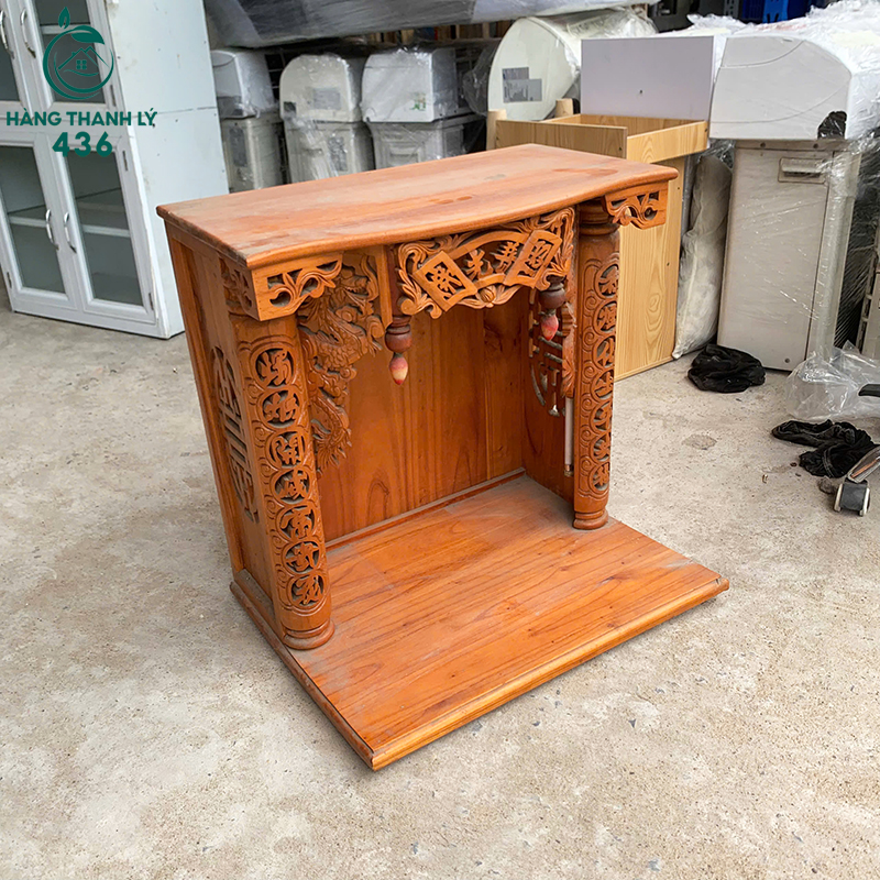 Bàn Thờ Gỗ Cũ 60CMX62CMX48CM Chạm Khắc Hoa Văn 5 ban tho go cu 60cmx62cmx48cm cham khac hoa van 3