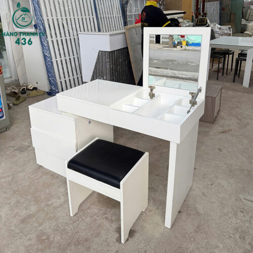 ban trang diem cu mau trang 1m4x50cmx80cm kem ghe 2