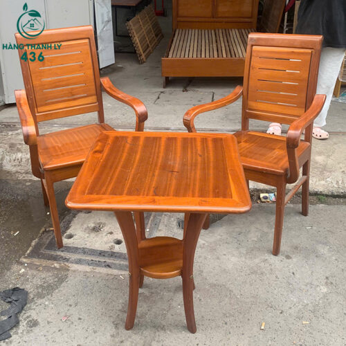 bo ban ghe cafe go cu hai ghe sang trong 1