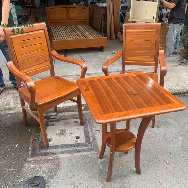 bo ban ghe cafe go cu hai ghe sang trong 2