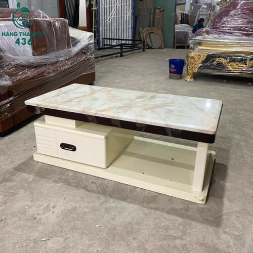 Bộ Sofa Cũ 2M2 Màu Kem Kèm Bàn 7 bo sofa cu 2m2 mau kem kem ban 6
