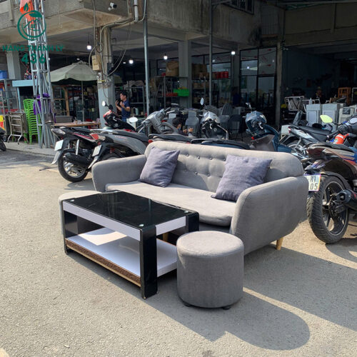 bo sofa cu kem ban va don mau xam hien dai 3