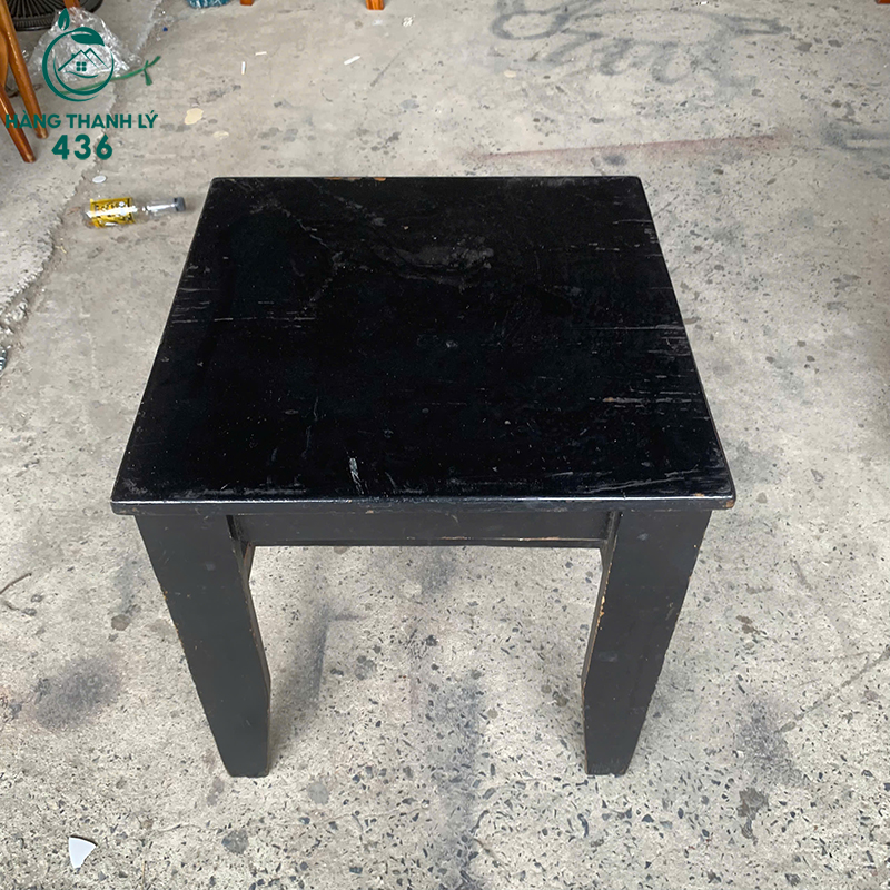 Đôn Gỗ Cũ Mặt Vuông Màu Đen Chắc Chắn 40CM 6 don go cu mat vuong mau den chac chan 2 1