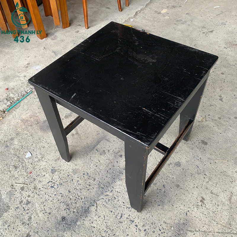 Đôn Gỗ Cũ Mặt Vuông Màu Đen Chắc Chắn 40CM 7 don go cu mat vuong mau den chac chan 3 1