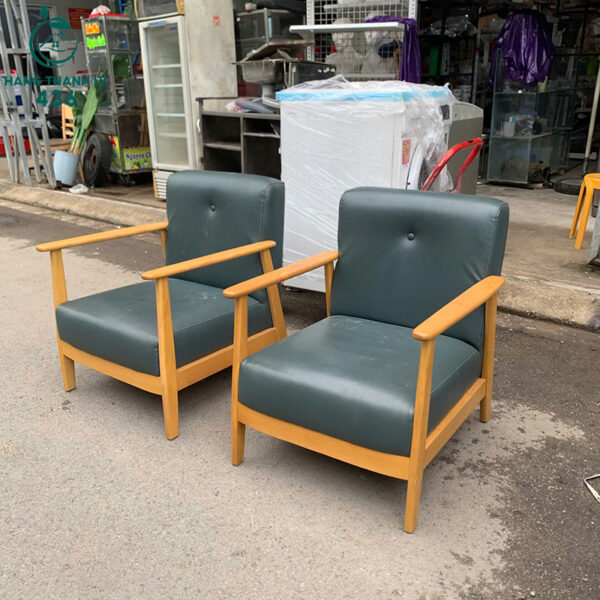 ghe-sofa-cu-boc-da-mau-xanh-khung-go (2) ghe sofa cu boc da mau xanh khung go 2