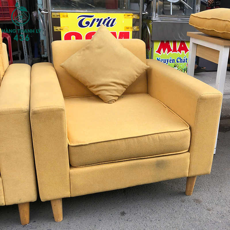 Ghế Sofa Đơn Vải Cũ Màu Vàng Chắc Chắn 6 ghe sofa don vai cu mau vang chac chan 1