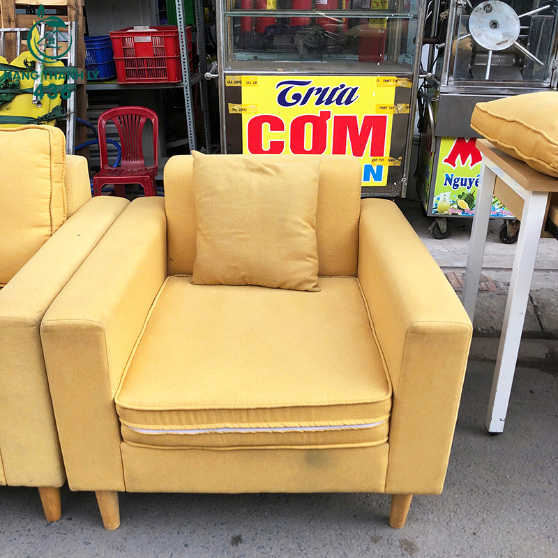Ghế Sofa Đơn Vải Cũ Màu Vàng Chắc Chắn 8 ghe sofa don vai cu mau vang chac chan 3