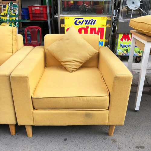 Ghế Sofa Đơn Vải Cũ Màu Vàng Chắc Chắn 3 ghe sofa don vai cu mau vang chac chan 4
