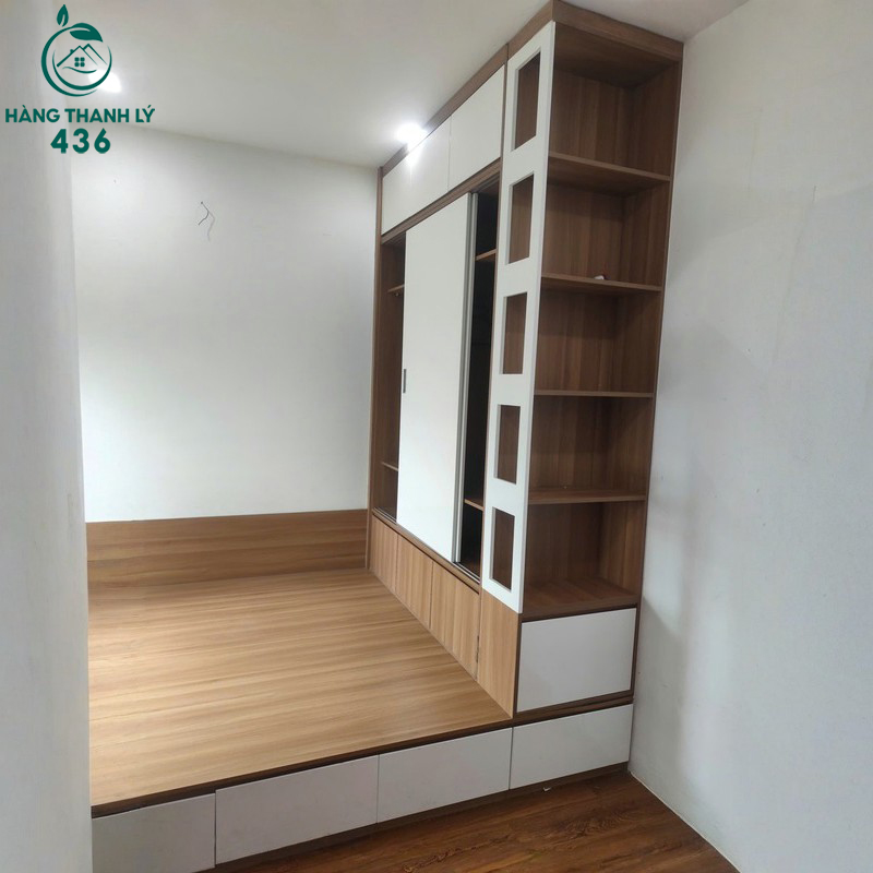 Giường Bục Liền Tủ Quần Áo Cũ 2M85X1M95X3M Thiết Kế Thông Minh 5 giuong buc lien tu quan ao cu thiet ke thong minh 2