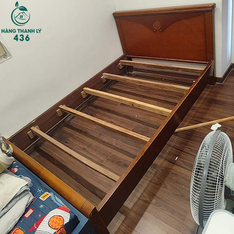 Giường Ngủ Cũ 1M2X2M Vân Gỗ Nâu 2 giuong ngu cu 1m2x2m van go nau