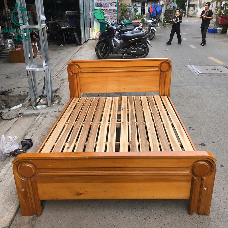 Giường Ngủ Gỗ Cũ 1M95X1M4 Phản Nan Chắc Chắn 9 giuong ngu go cu phan nan chac chan 4