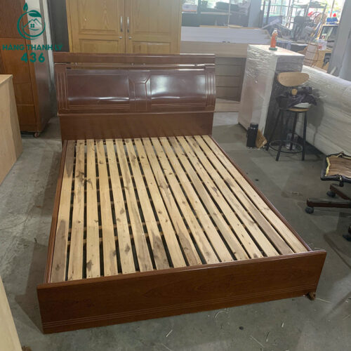 Giường Ngủ Gỗ Màu Nâu Cũ 1M4X2M Khung Chắc Chắn 5 giuong ngu go mau nau cu 1m4x2m khung chac chan 2