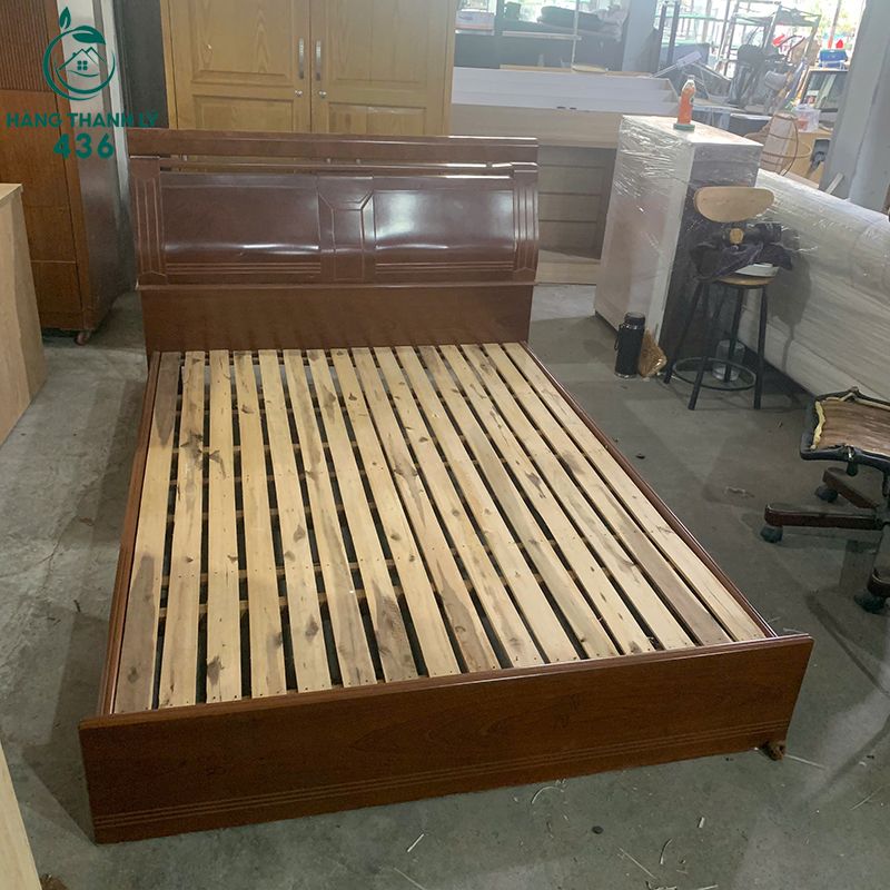 Giường Ngủ Gỗ Màu Nâu Cũ 1M4X2M Khung Chắc Chắn 9 giuong ngu go mau nau cu 1m4x2m khung chac chan 3