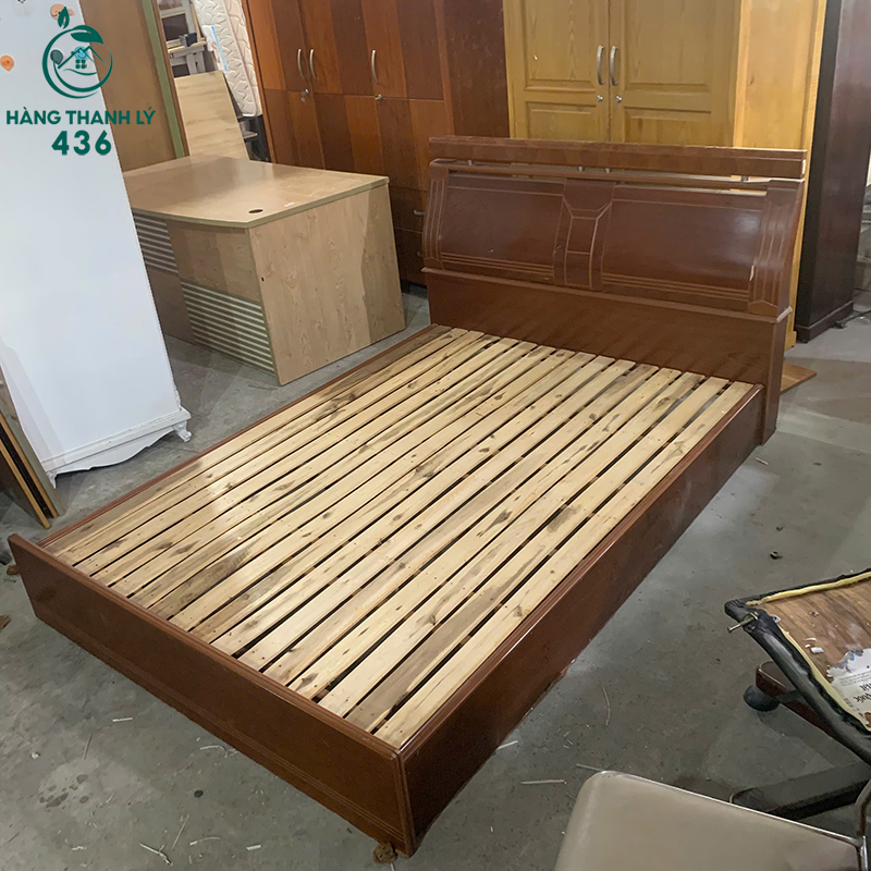 Giường Ngủ Gỗ Màu Nâu Cũ 1M4X2M Khung Chắc Chắn 11 giuong ngu go mau nau cu 1m4x2m khung chac chan 5