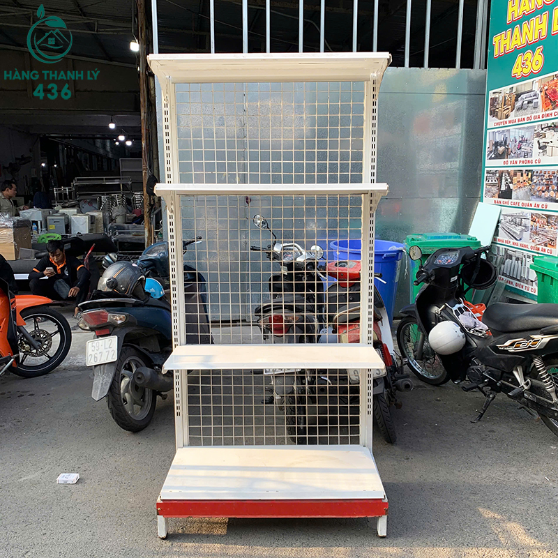 Kệ Siêu Thị Lưng Lưới Cũ Khung Sắt 1M9X90CM 5 ke sieu thi lung luoi cu khung sat 1m9x90cm 3
