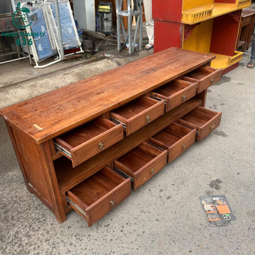 Kệ Tivi Gỗ Cũ Gỗ Tự Nhiên 1M7X65CMX45CM Nhiều Ngăn Kéo 2 ke tivi go cu go tu nhien nhieu ngan keo tien loi 4