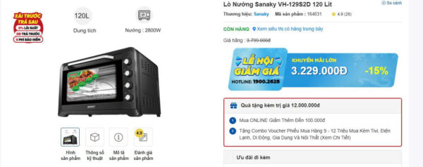 lo nuong sanaky cu vh 129s2d 120 lit 1
