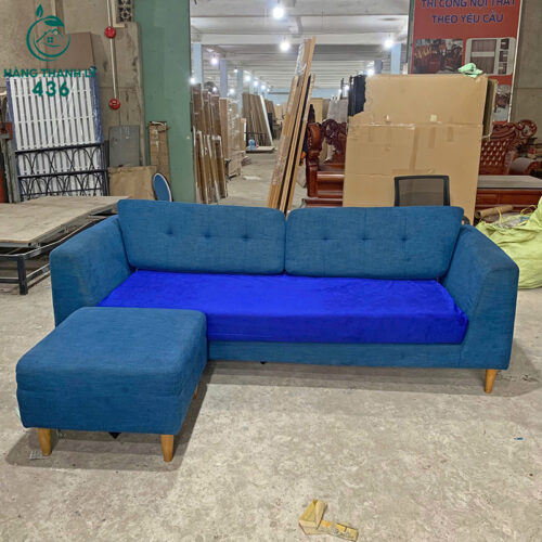 sofa bang cu 2m2x90cmx67cm boc ni mau xanh duong kem don 2