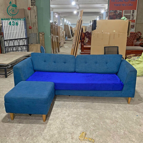sofa bang cu 2m2x90cmx67cm boc ni mau xanh duong kem don 2