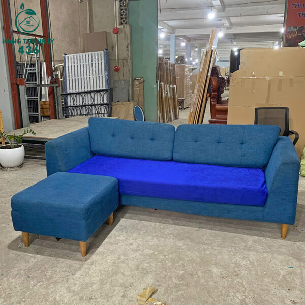 sofa bang cu 2m2x90cmx67cm boc ni mau xanh duong kem don 3