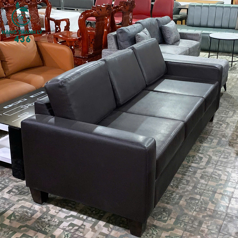 Thanh Lý Sofa Băng Dài Màu Đen 3 Chỗ Ngồi 2MX90CM Mới 99% 4 sofa bang dai boc da mau den cu 3 cho ngoi 2mx90cm 1
