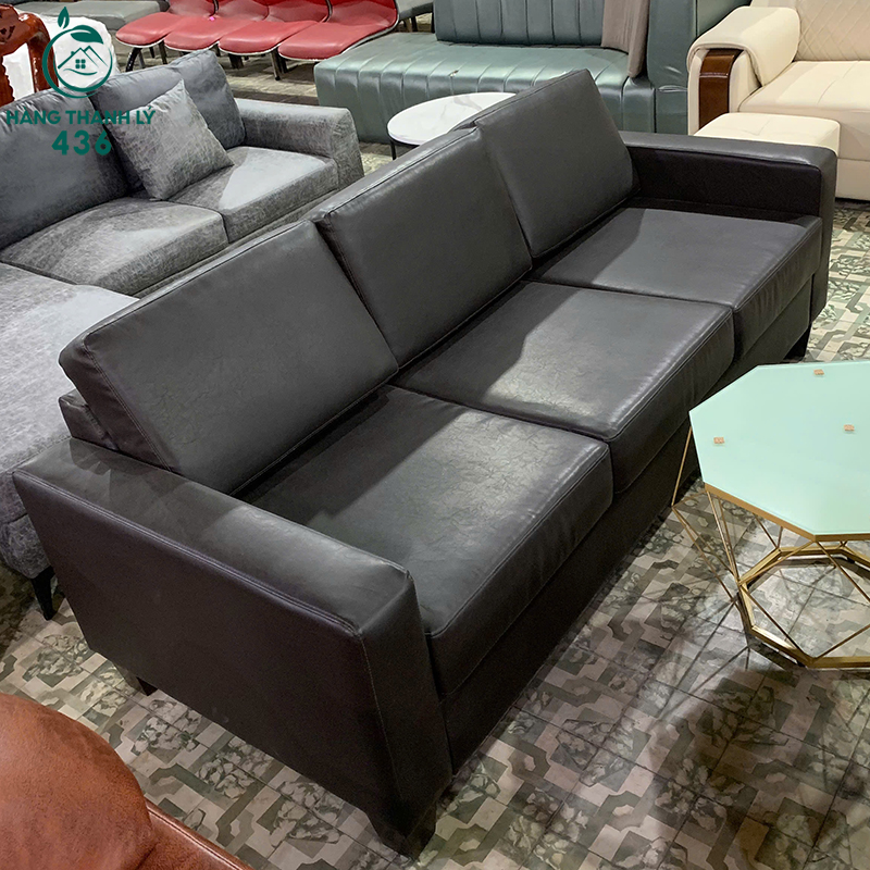 Thanh Lý Sofa Băng Dài Màu Đen 3 Chỗ Ngồi 2MX90CM Mới 99% 5 sofa bang dai boc da mau den cu 3 cho ngoi 2mx90cm 2