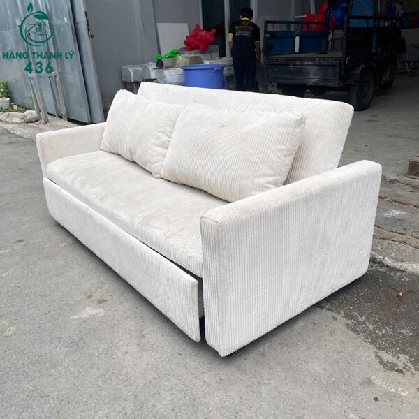 sofa bed cu boc vai nhung keo ra thanh giuong 1