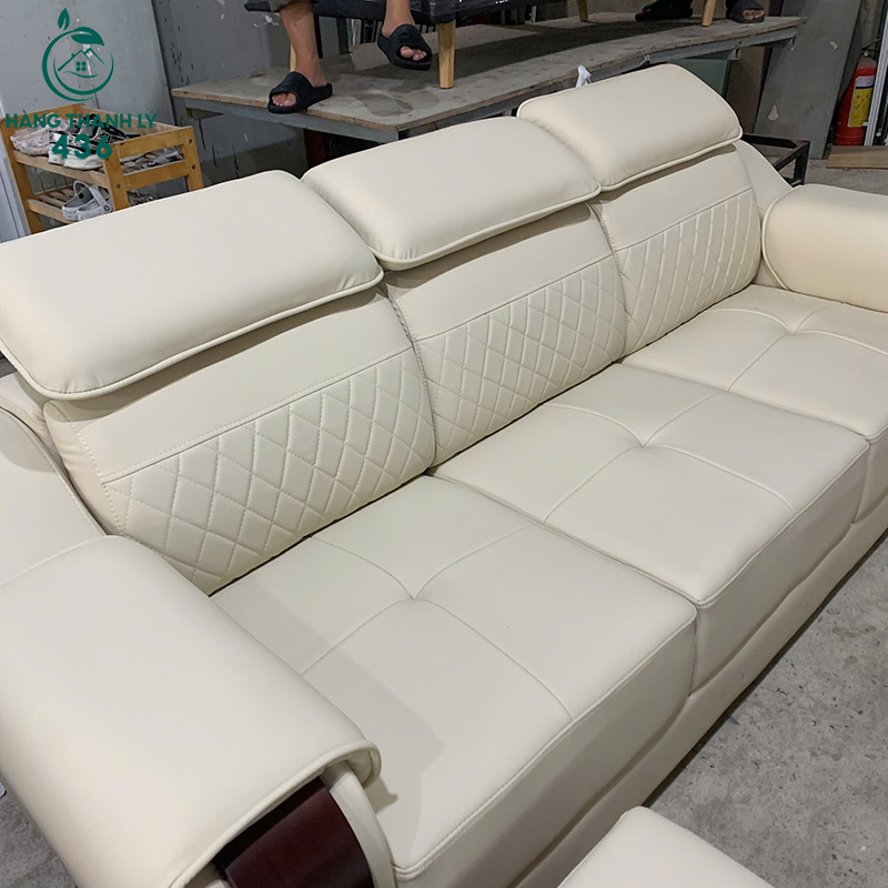 Thanh Lý Sofa Băng Bọc Da Màu Kem 2M3X90CMX80CM Mới 99% (Nhiều Mẫu) 4 thanh ly sofa bang boc da mau kem 2m3x90cmx80cm moi 99 1 2