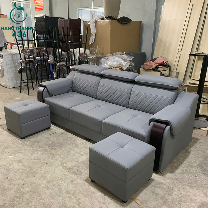 Thanh Lý Sofa Băng Bọc Da Màu Kem 2M3X90CMX80CM Mới 99% (Nhiều Mẫu) 11 thanh ly sofa bang boc da mau kem 2m3x90cmx80cm moi 99 3 1