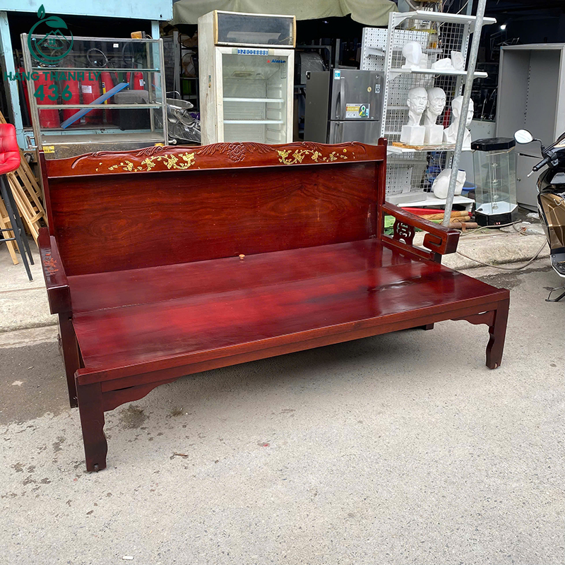 Trường Kỷ Gỗ Cũ 1MX2M Màu Nâu Đỏ 7 truong ky go cu 1mx2m mau nau do 1