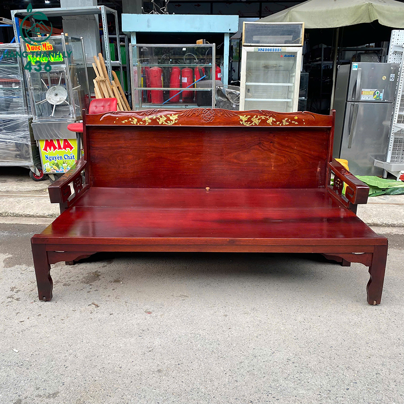 Trường Kỷ Gỗ Cũ 1MX2M Màu Nâu Đỏ 10 truong ky go cu 1mx2m mau nau do 4