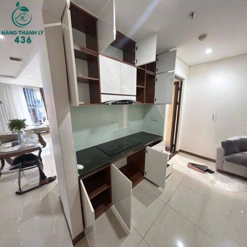 Tủ Bếp Cũ Màu Trắng Mặt Đá Đen 7 tu bep cu mau trang mat da den mau 2 3 1