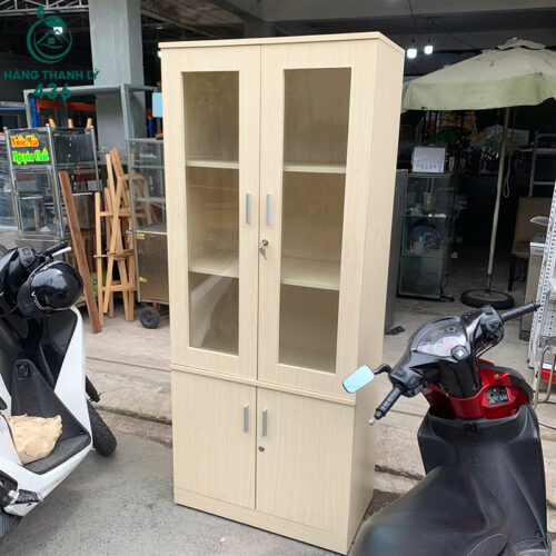 Tủ Hồ Sơ Cũ 80CMX1M9X40CM Màu Kem Thiết Kế 2 Cánh Kính 4 tu ho so cu 80cmx1m9x40cm mau kem thiet ke 2 canh kinh 1