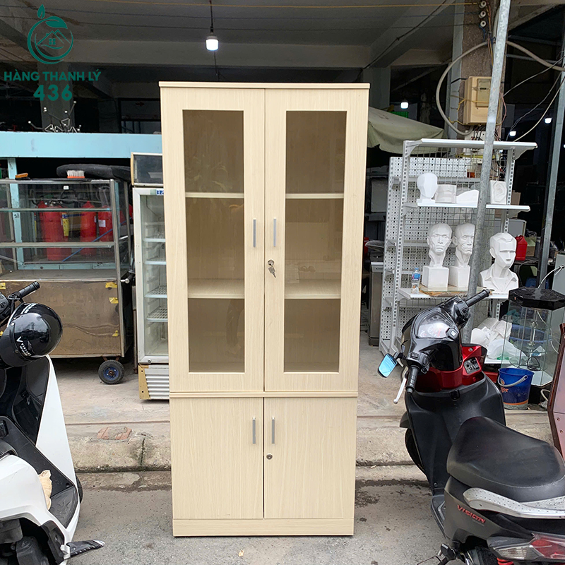 Tủ Hồ Sơ Cũ 80CMX1M9X40CM Màu Kem Thiết Kế 2 Cánh Kính 6 tu ho so cu 80cmx1m9x40cm mau kem thiet ke 2 canh kinh 2