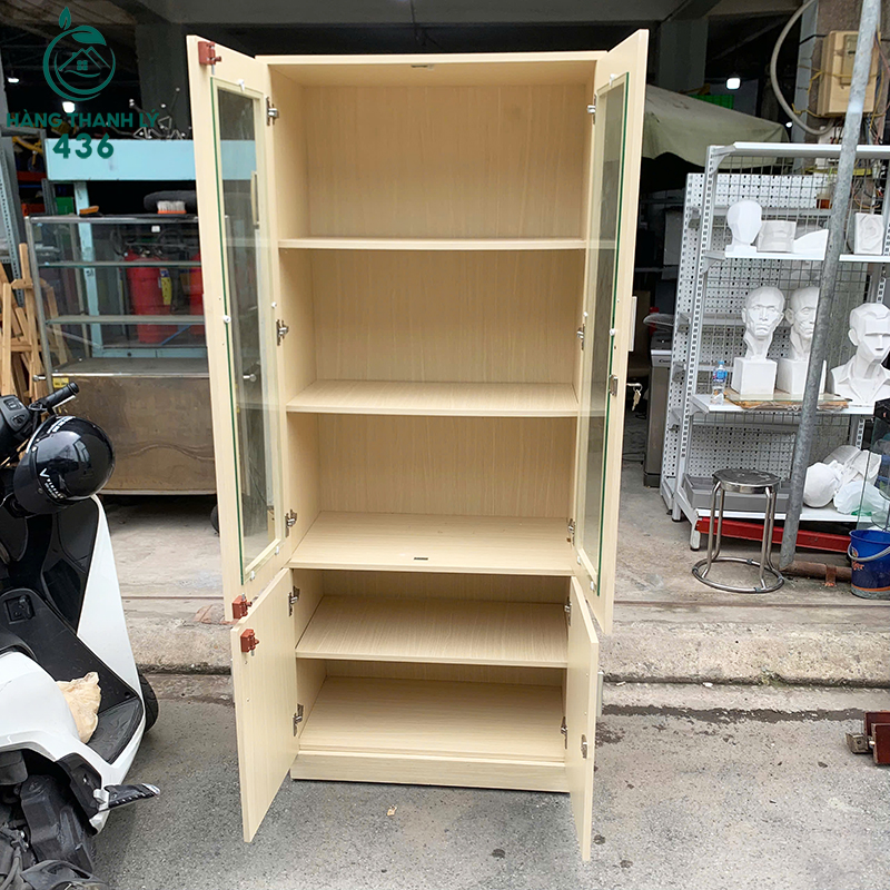 Tủ Hồ Sơ Cũ 80CMX1M9X40CM Màu Kem Thiết Kế 2 Cánh Kính 8 tu ho so cu 80cmx1m9x40cm mau kem thiet ke 2 canh kinh 4
