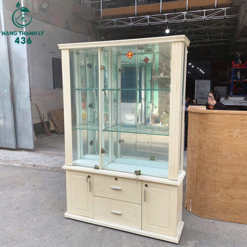 tu kinh trung bay cu 1m17x30cmx1m80 nhieu ngan tien loi 1