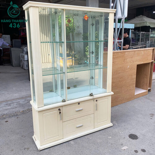 tu kinh trung bay cu 1m17x30cmx1m80 nhieu ngan tien loi 3