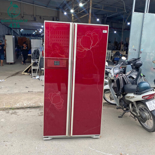 tu lanh lg cu side by side mau do do 1