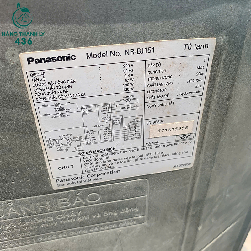Tủ Lạnh Panasonic Cũ Hai Cánh 135L 7 tu lanh panasonic cu hai canh 135l 2