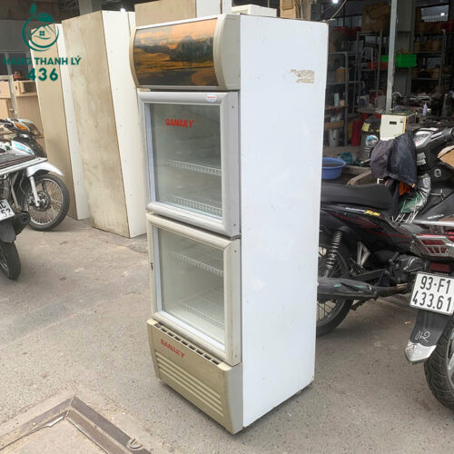 tu mat cu 2 canh kinh sanaky 218 lit 5