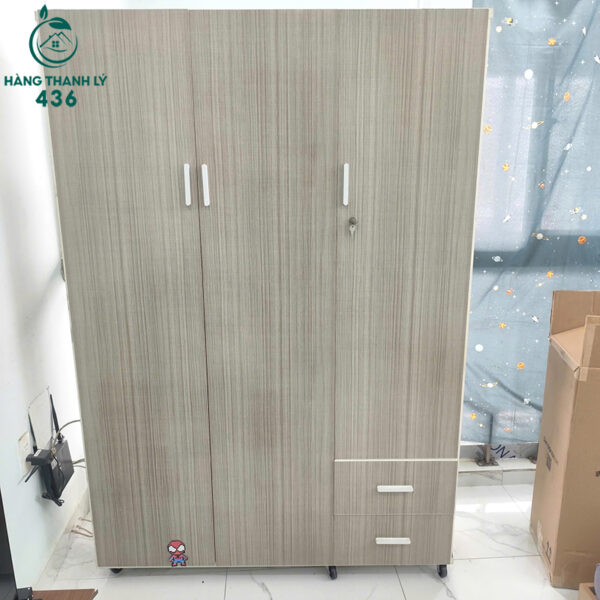 tu quan ao 3 canh cu 1m2x1m8x45cm go cong nghiep 2