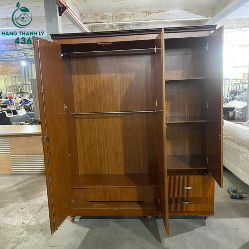tu quan ao cu 1m6x2m04 mau van go 1
