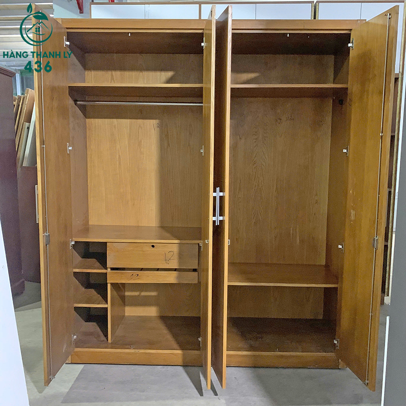 Tủ Quần Áo Cũ Màu Vân Gỗ Nhiều Cánh 7 tu quan ao cu mau van go nhieu canh 3