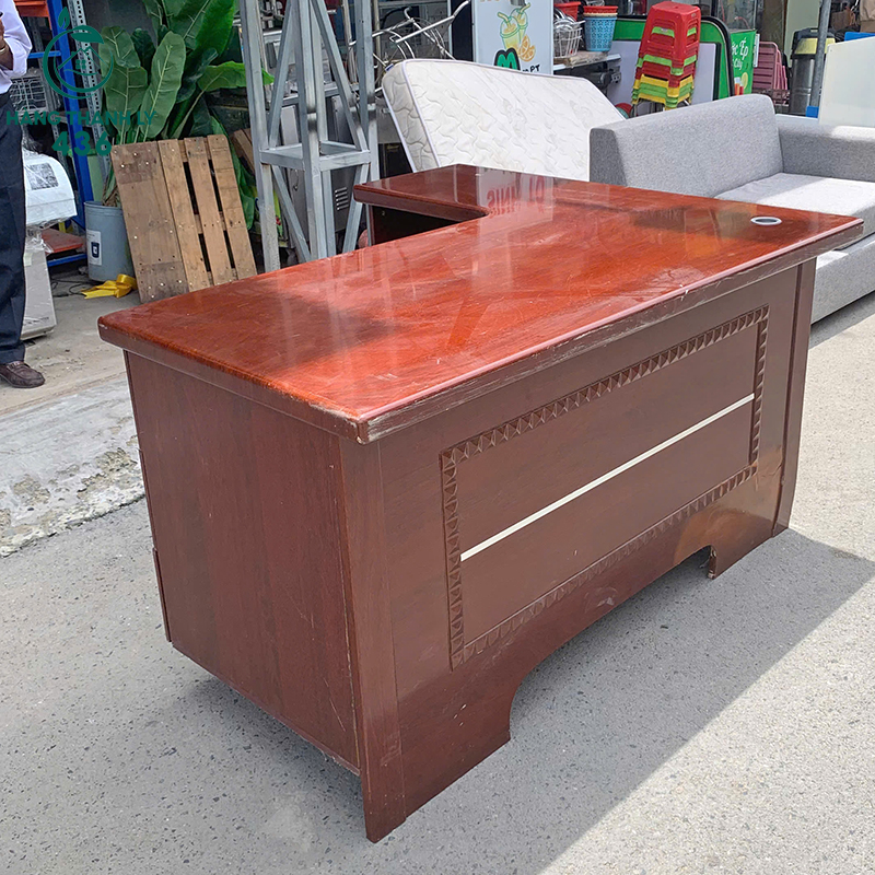 Bàn Giám Đốc Cũ Gỗ Màu Nâu Kiểu Dáng Góc L 1M2X1M4X68CM 7 1m4x68x gocL1m2 2 copy