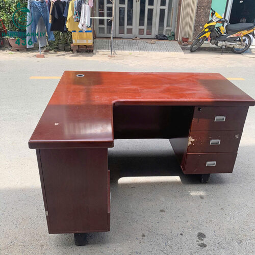 Bàn Giám Đốc Cũ Gỗ Màu Nâu Kiểu Dáng Góc L 1M2X1M4X68CM 4 1m4x68x gocL1m2 3 copy