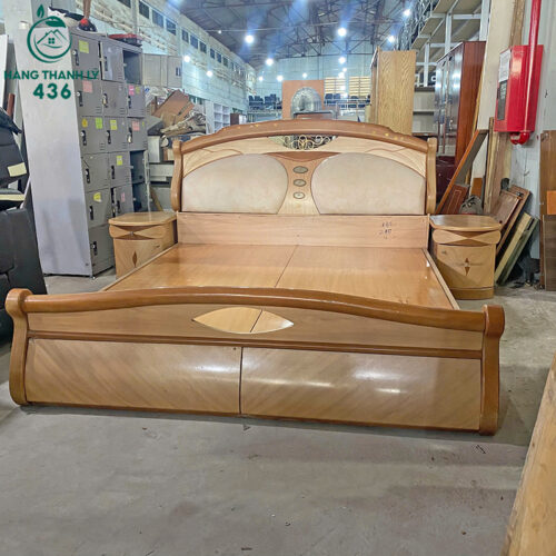 Giường Ngủ Gỗ Cũ 1M8 Đầu Giường Bọc Đệm 3 1m8x2m 2 copy