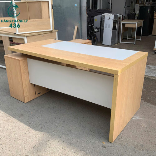 Bàn Giám Đốc Cũ Chữ L 1M6X80CM Kèm Tủ Phụ 1M7 5 ban giam doc cu chu l 1m6x80cm kem tu phu 1m7 1